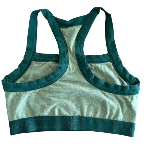 TomboyX Scoop Super Soft Cotton Racerback Bra Pine Green - Size Medium - Picture 3 of 6